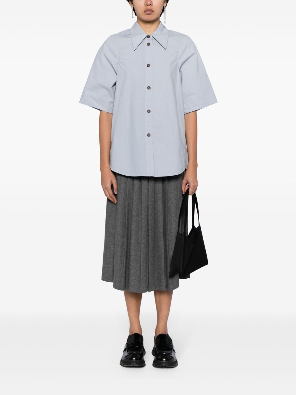 pointed-collar cotton shirt - 2