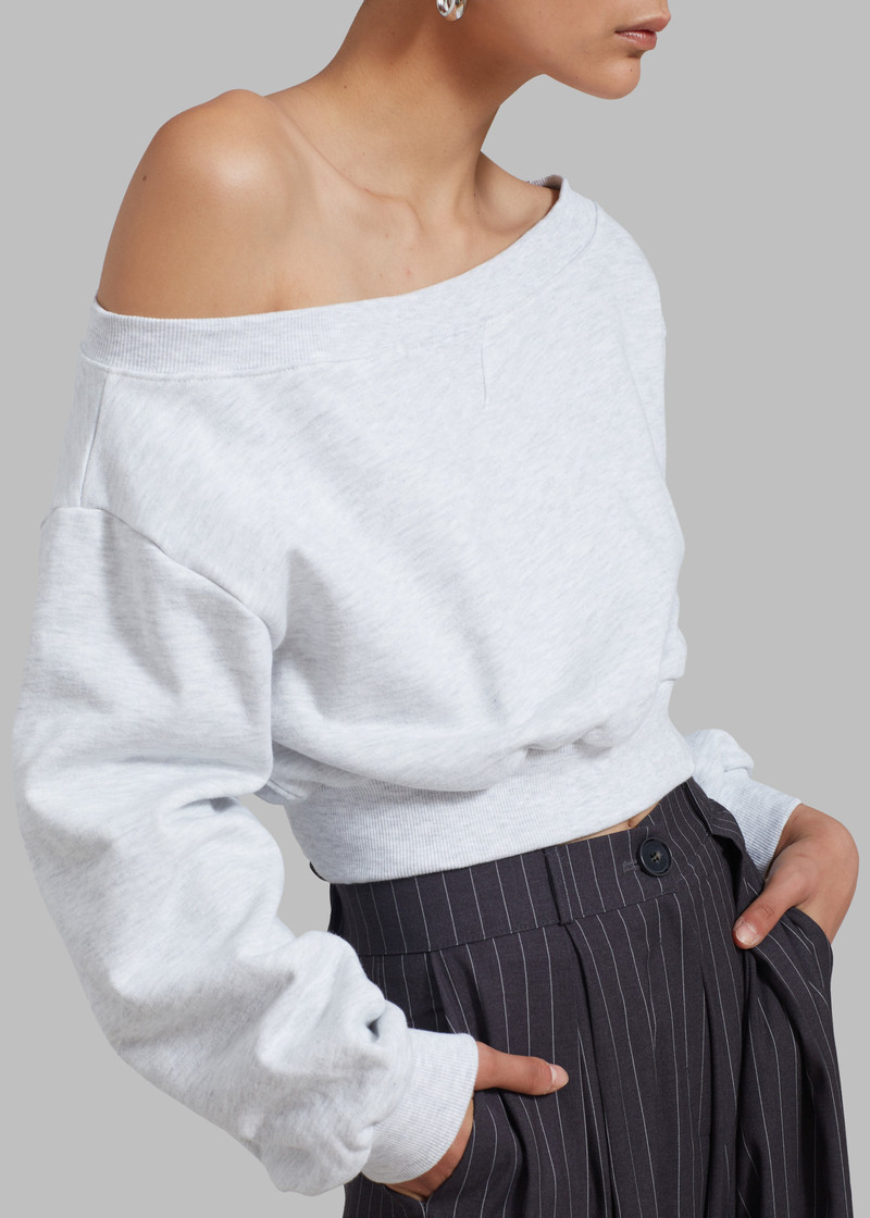 Gine Cropped Sweatshirt - Grey Melange 4