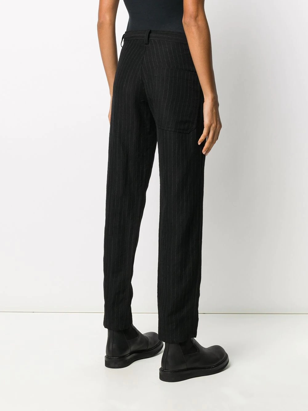 pinstripe straight leg trousers - 4