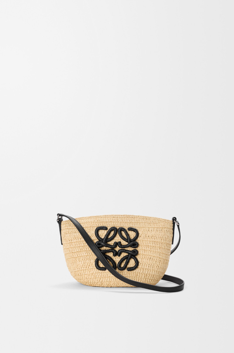 Eclipse pochette in raffia and calfskin 1