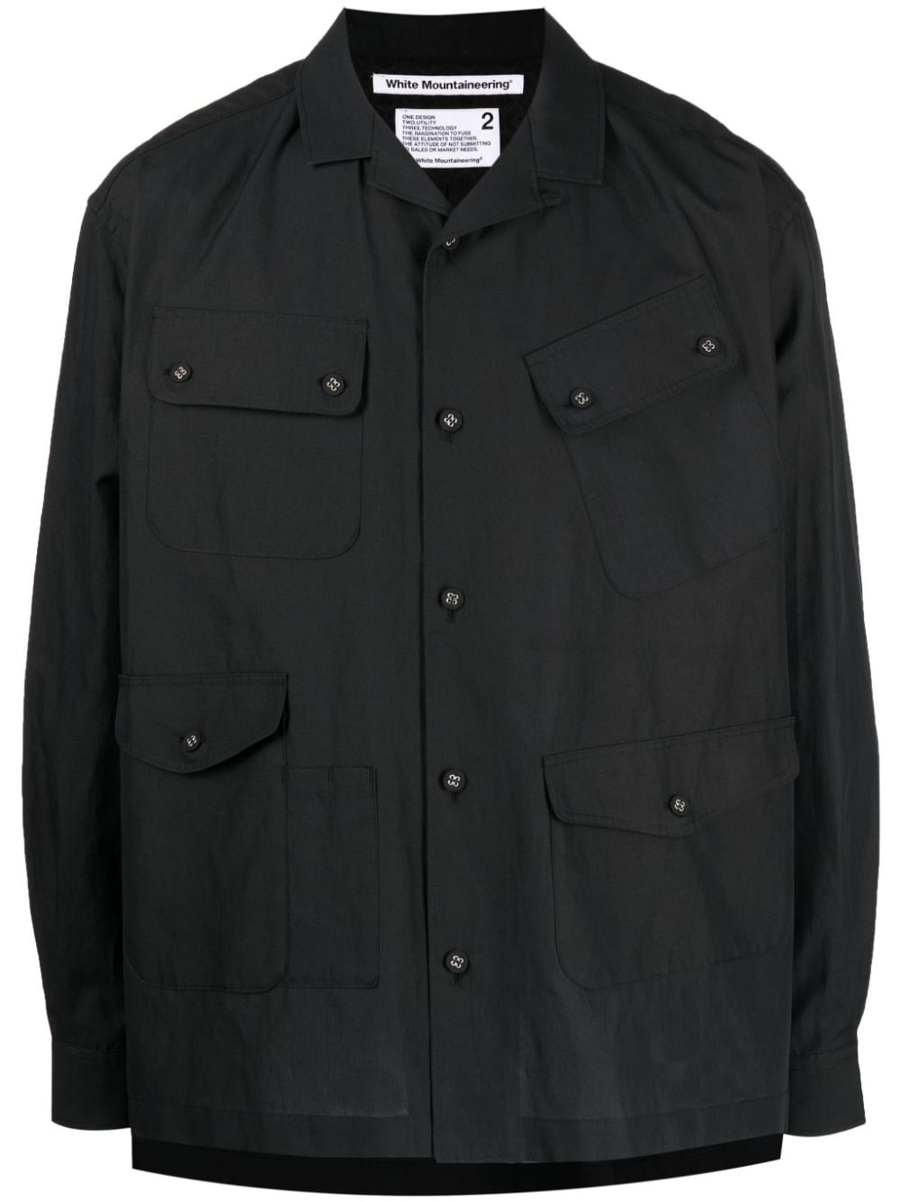 multi-pocket shirt jacket - 1