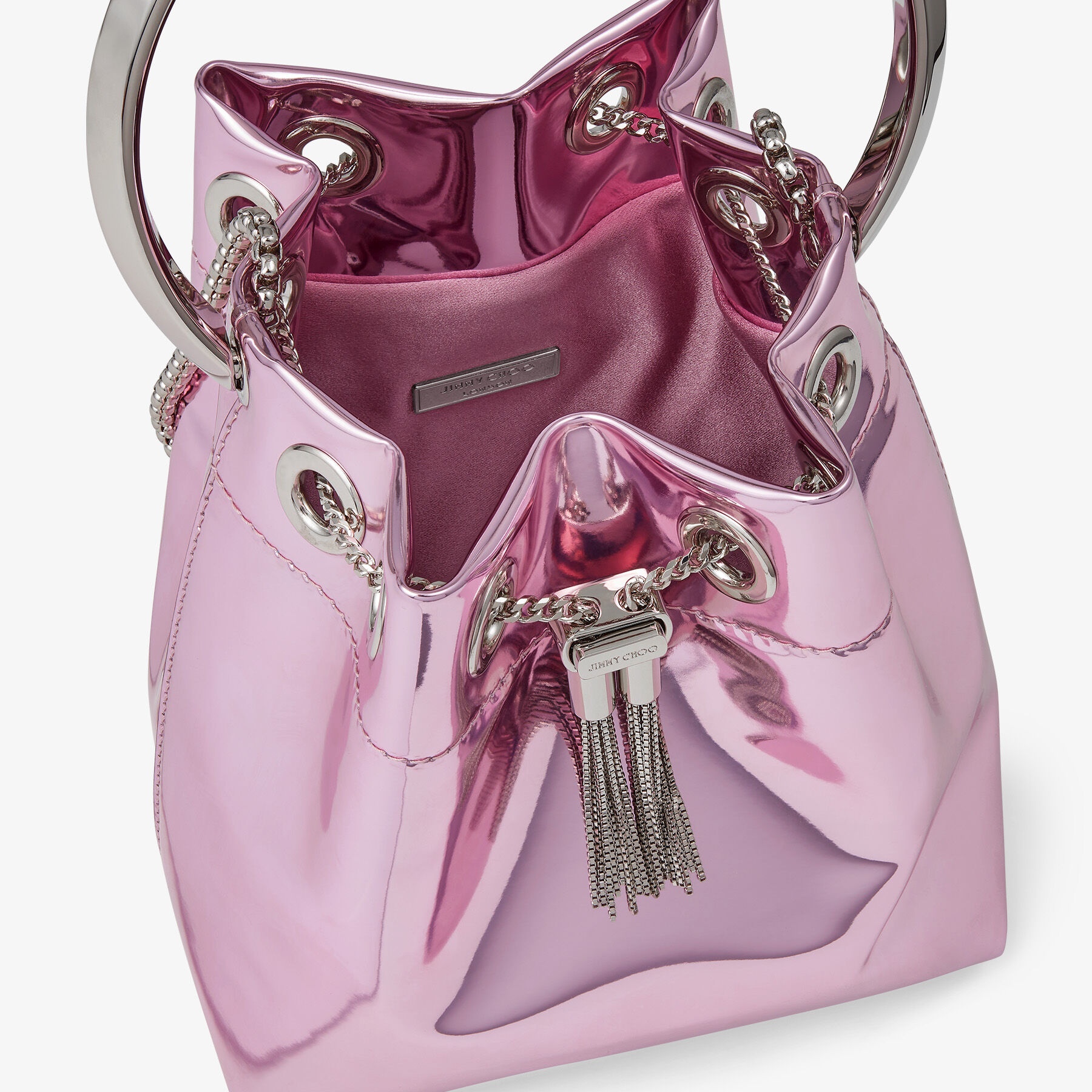 Bon Bon
Mauve Mirror Fabric Bag - 4
