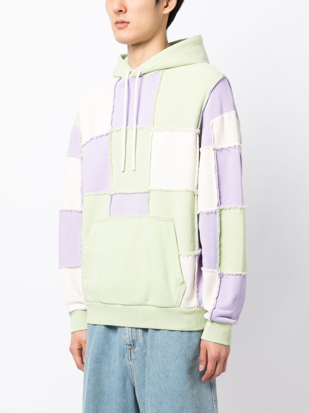 patchwork cotton hoodie - 3
