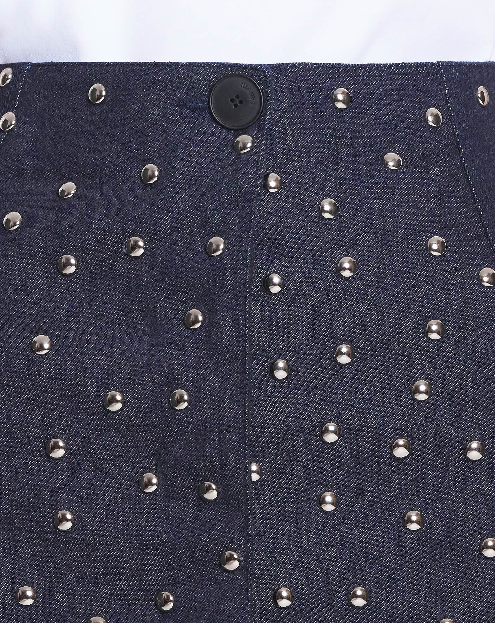 STUD-DETAIL MID-LENGTH DENIM SKIRT - 5