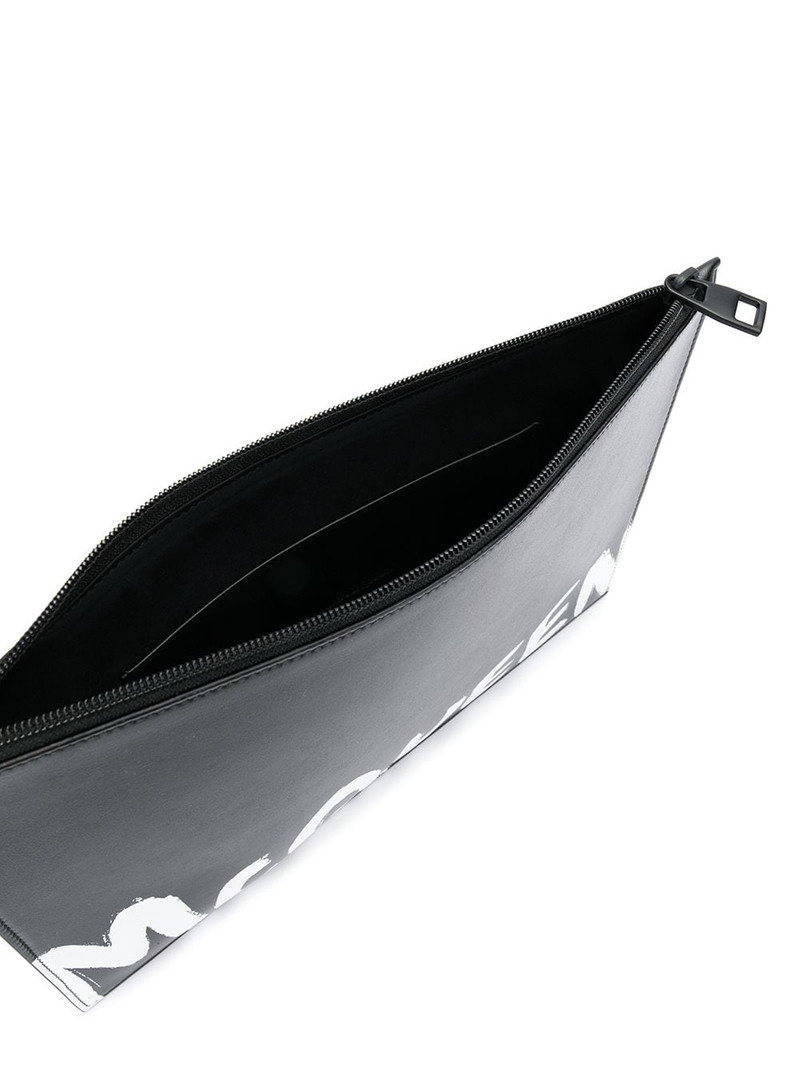 contrast logo print clutch 5