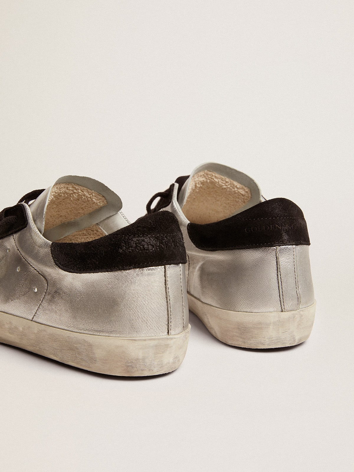 Men's Super-Star in silver leather - 2