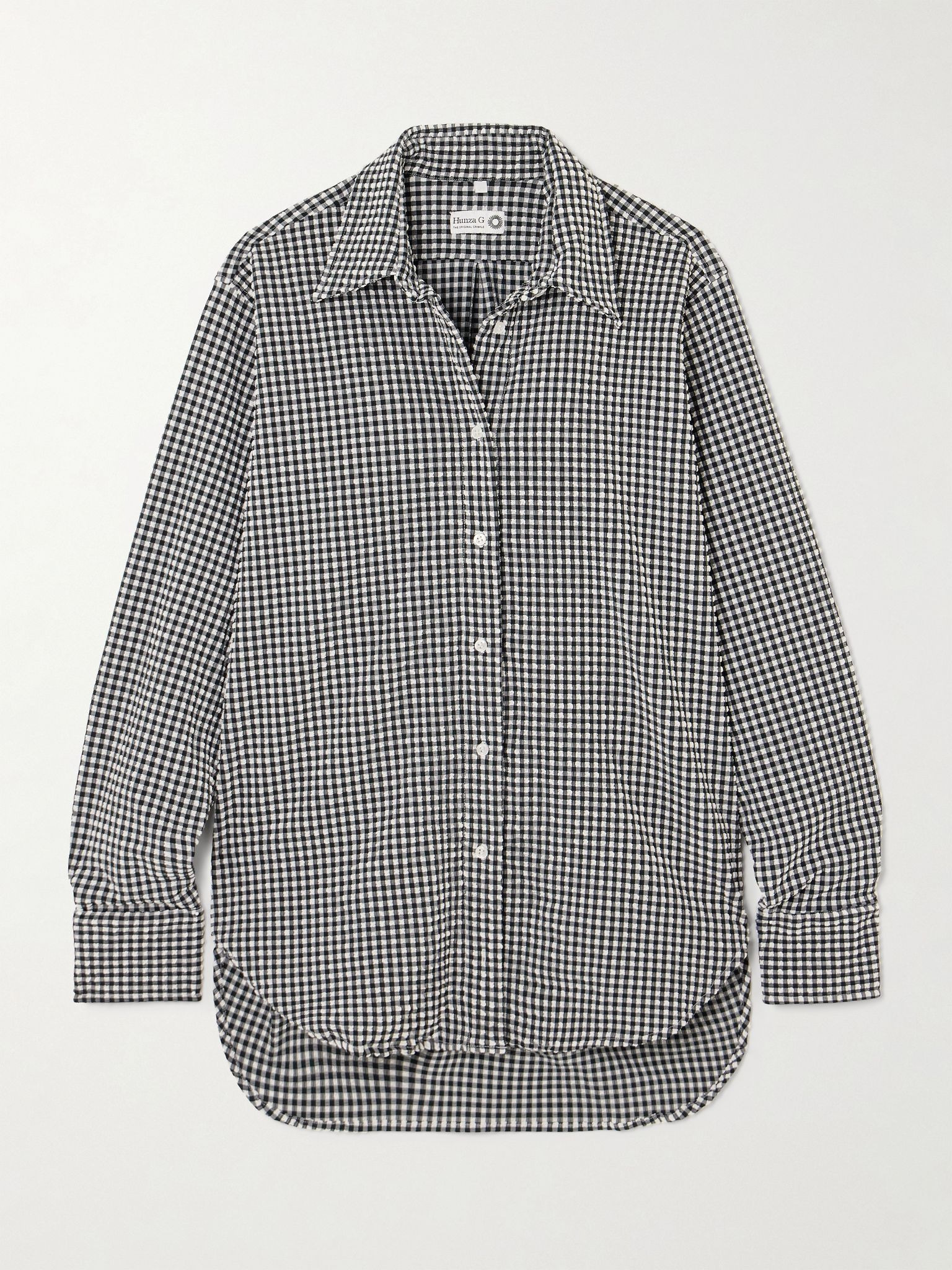 Gingham seersucker shirt Black - 1