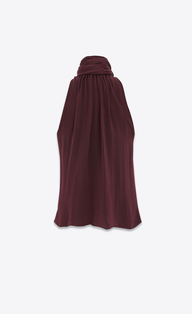 oversized lavallière-neck top in silk muslin 5