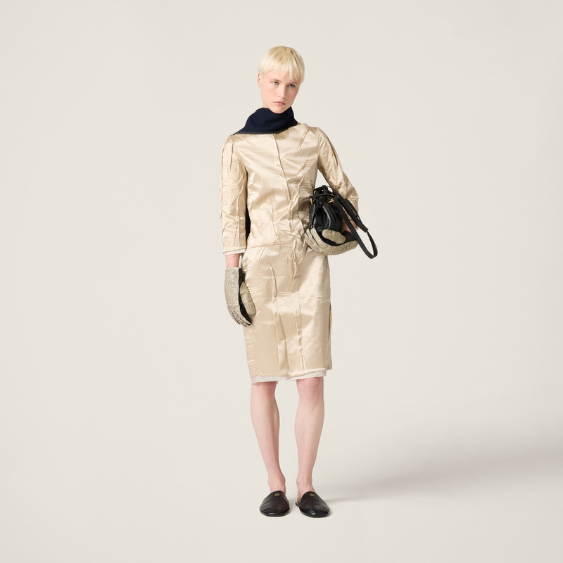 Miu Miu Wrinkled crêpe satin dress outlook