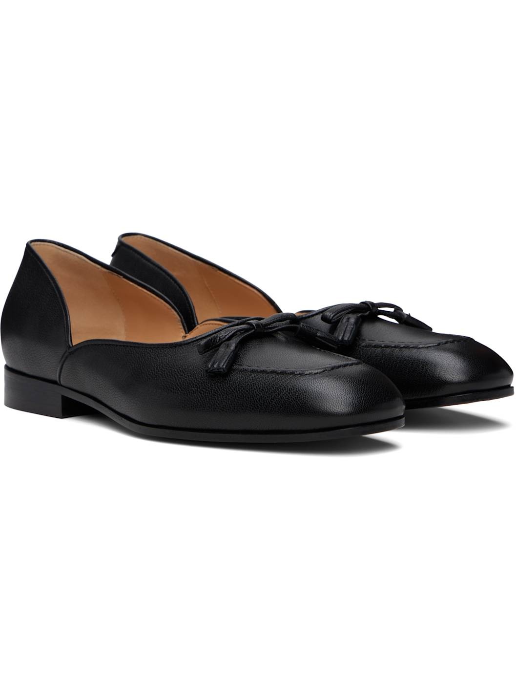 Black Square Toe Loafers - 4