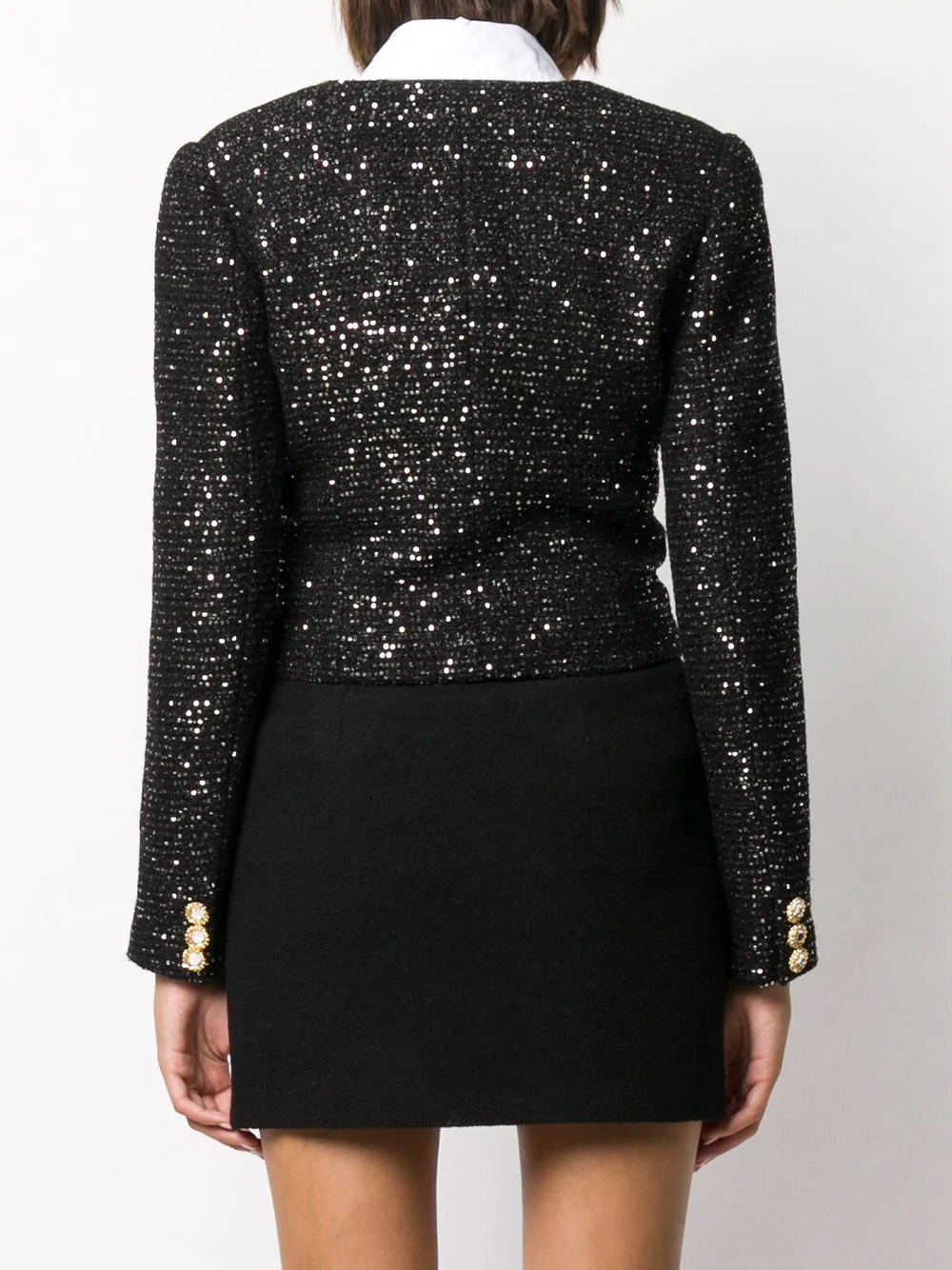 cropped sequin embellished jacket - 4