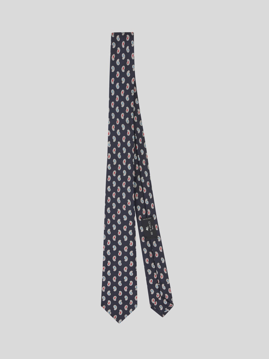 MICRO PAISLEY JACQUARD SILK TIE - 1