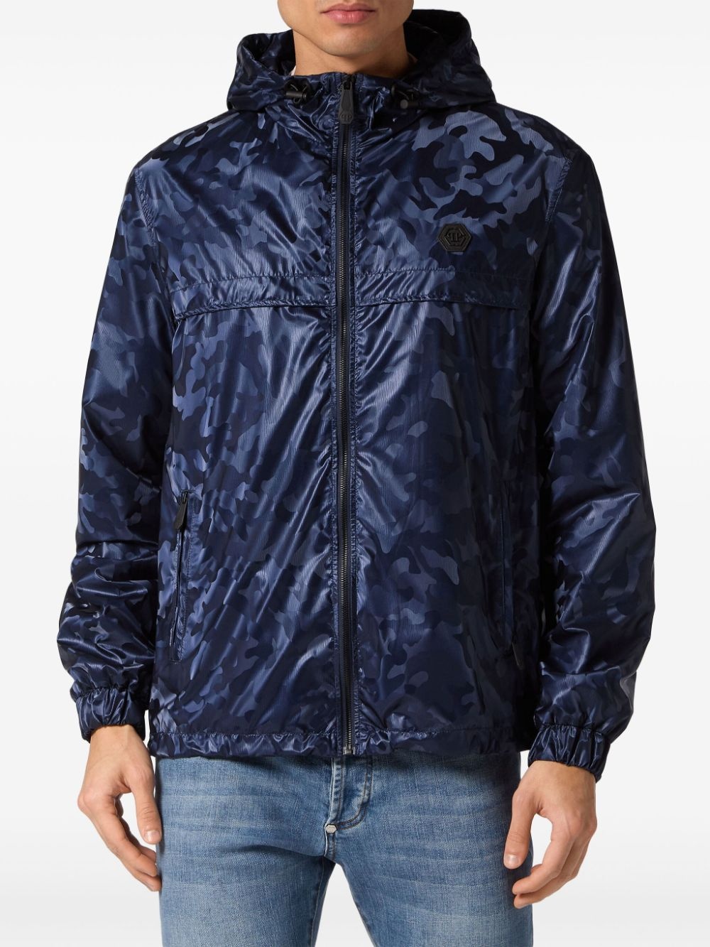 camouflage-print hooded windbreaker - 3