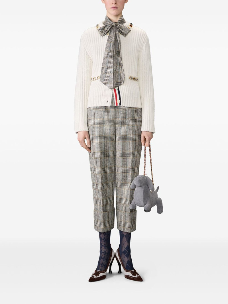 Thom Browne crystal-embellished ribbed cardigan outlook