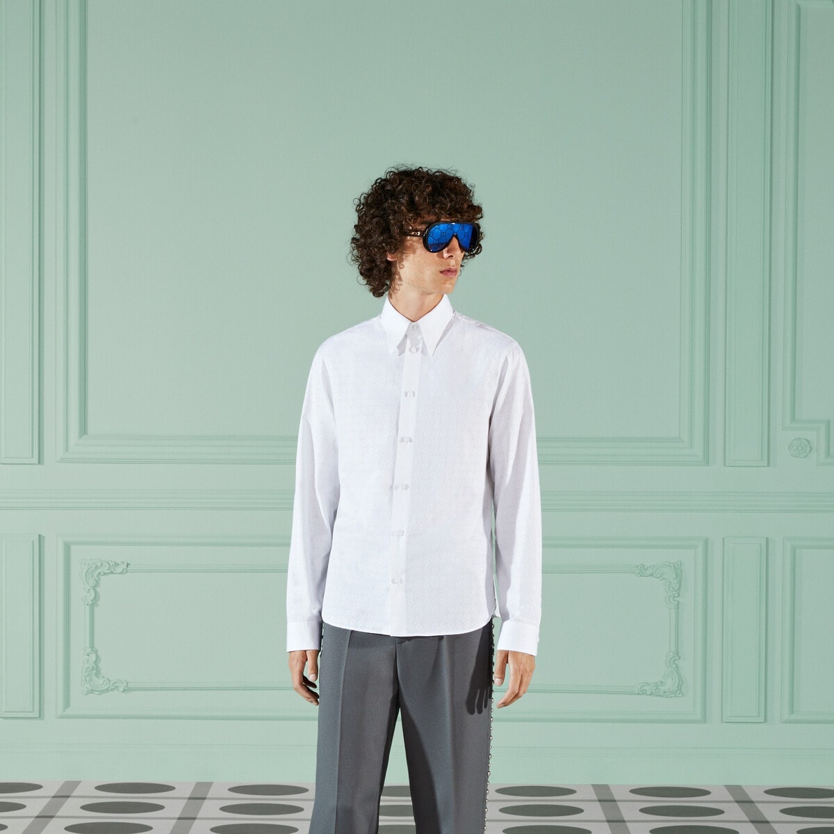 Horsebit jacquard cotton shirt - 5