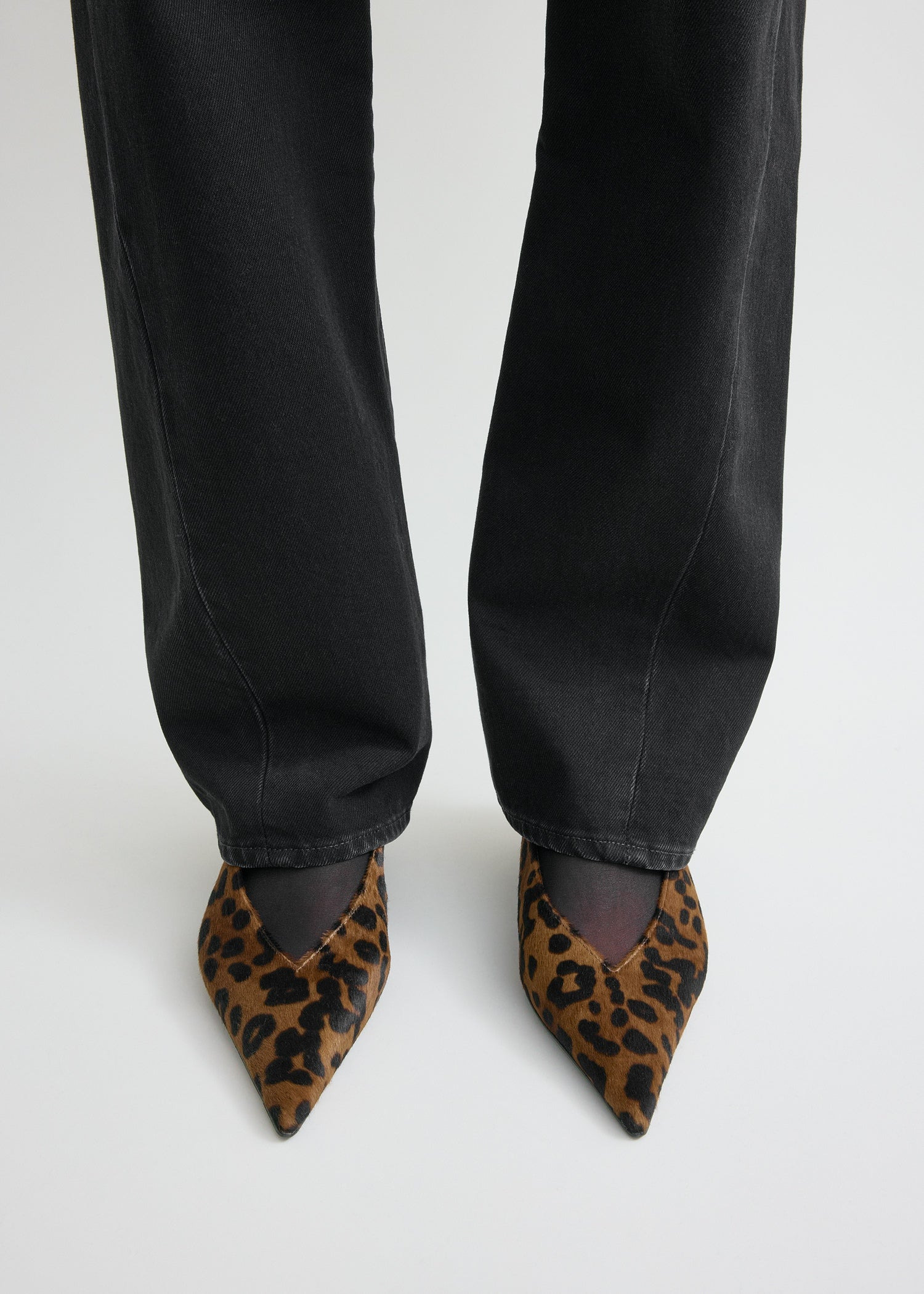 Wedge-heel pony hair slingbacks leopard - 3