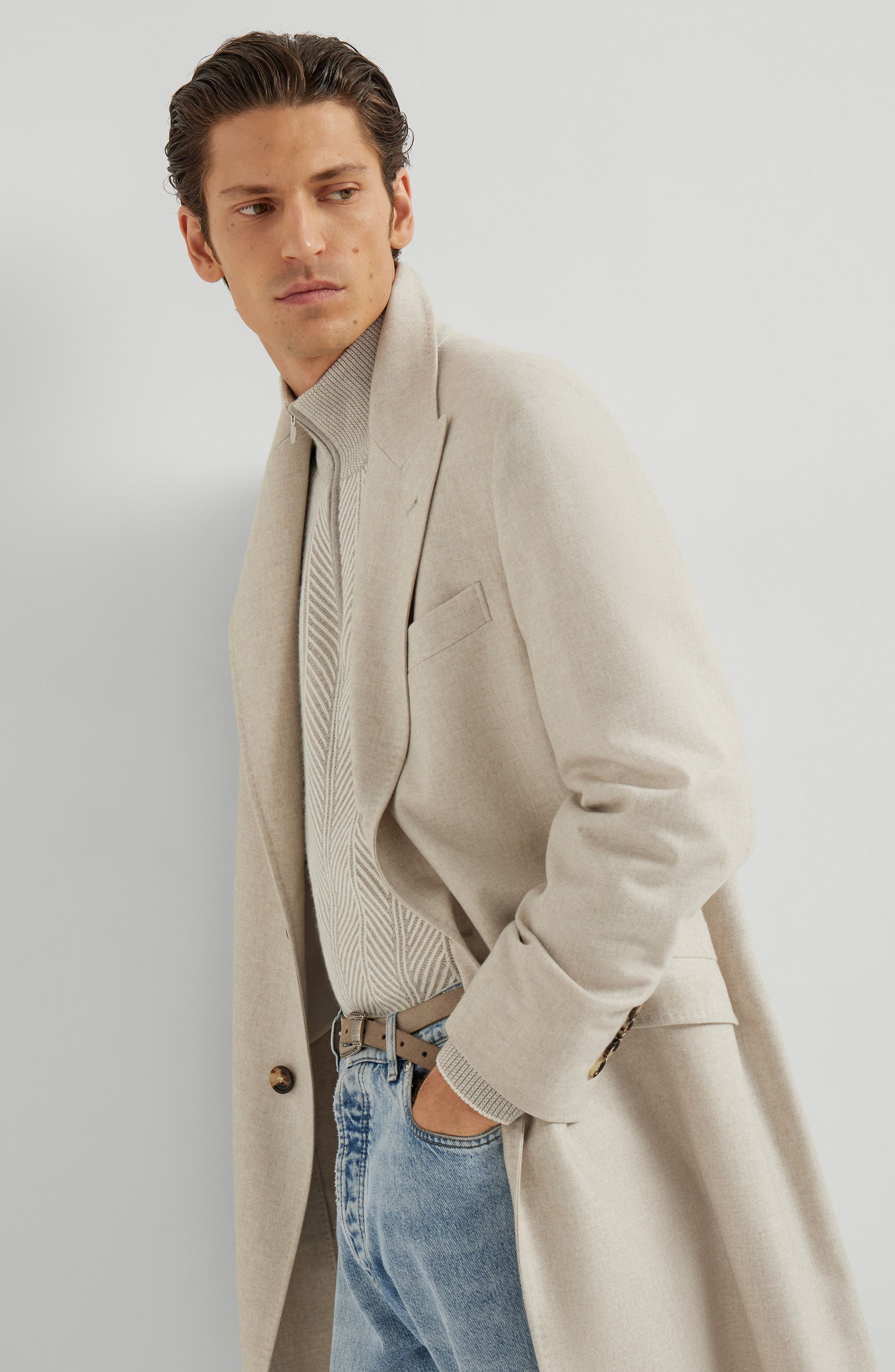 Brunello Cucinelli Cashmere coat in Sand at Nordstrom - 5