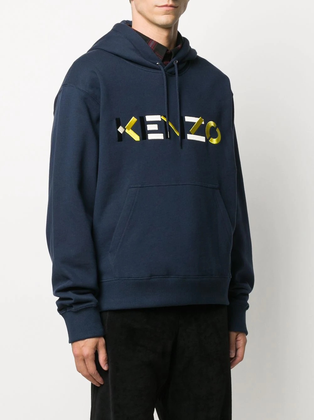 embroidered logo hoodie - 3