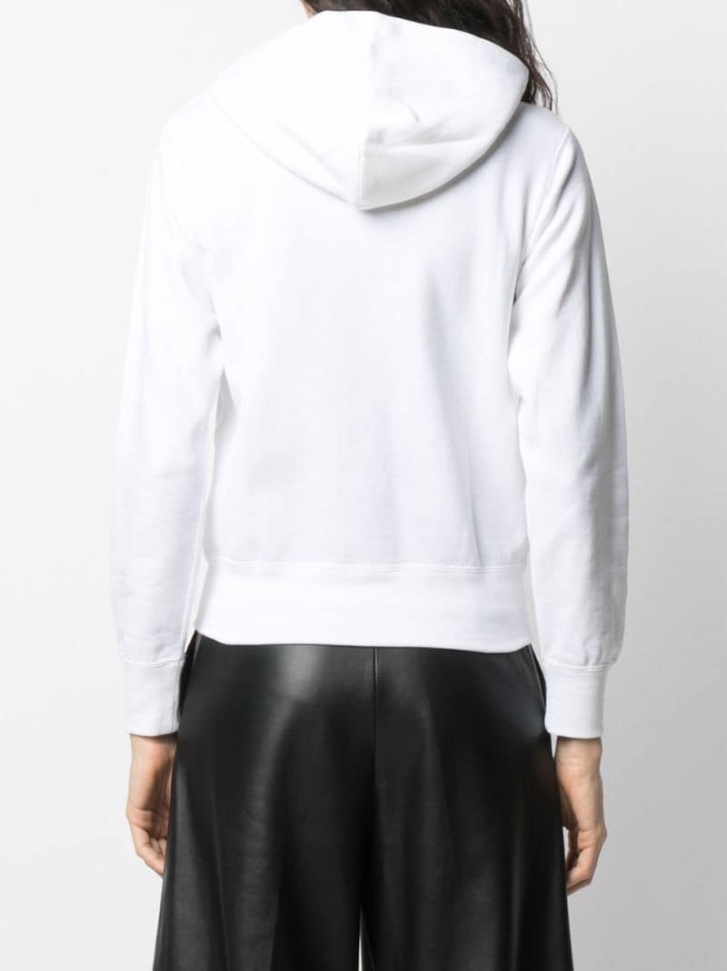 cropped overlapping logo hoodie - 4