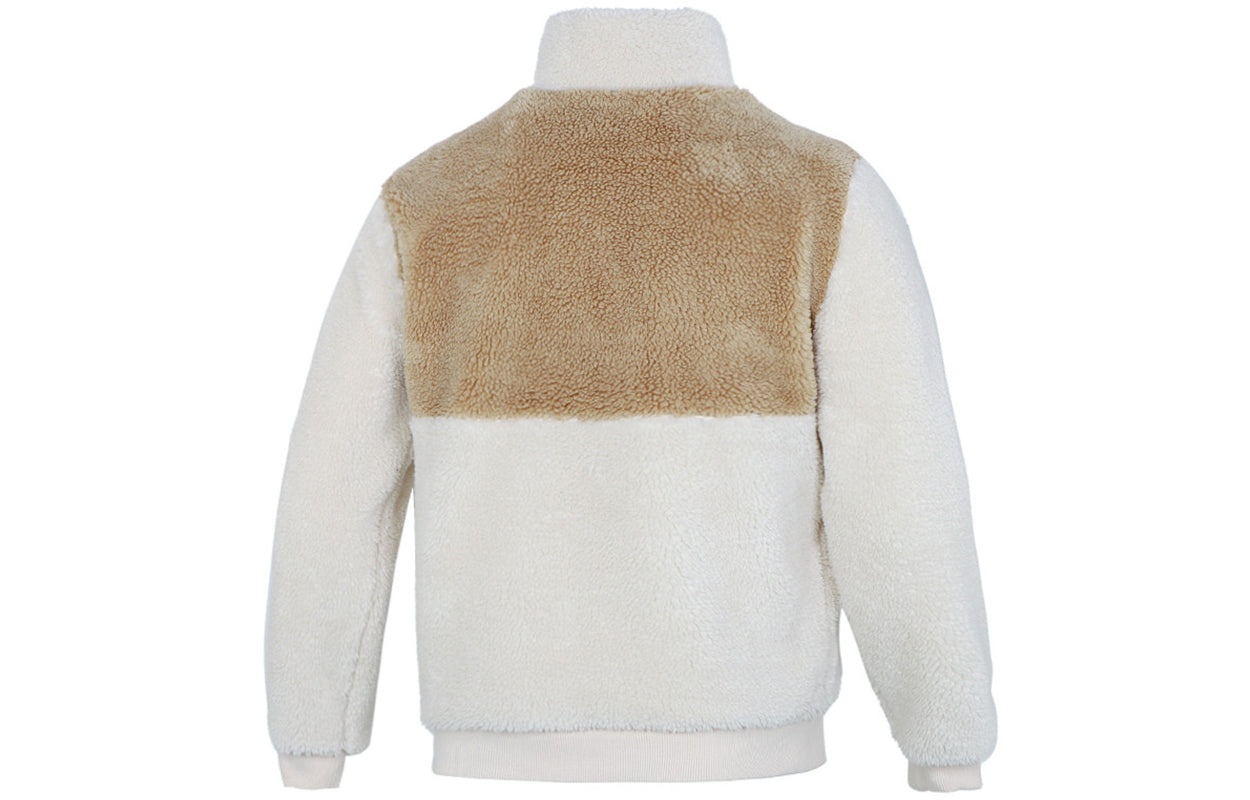 PUMA Colorblock lamb's wool Stay Warm Sports Stand Collar Logo Jacket White 848954-93 - 2