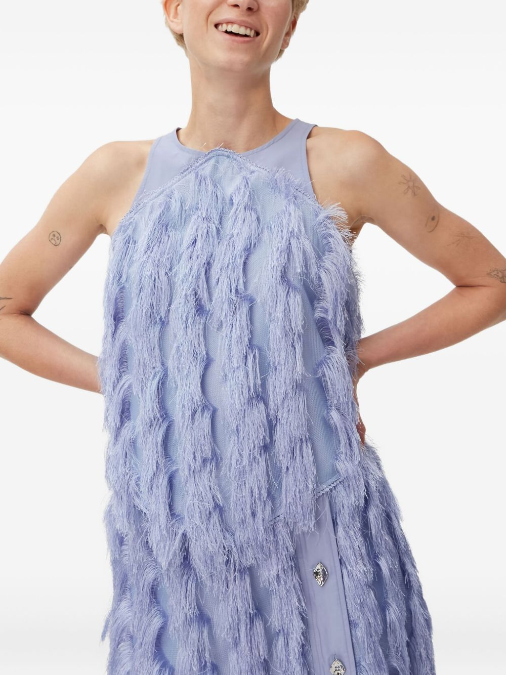 fringe mesh skirt - 4