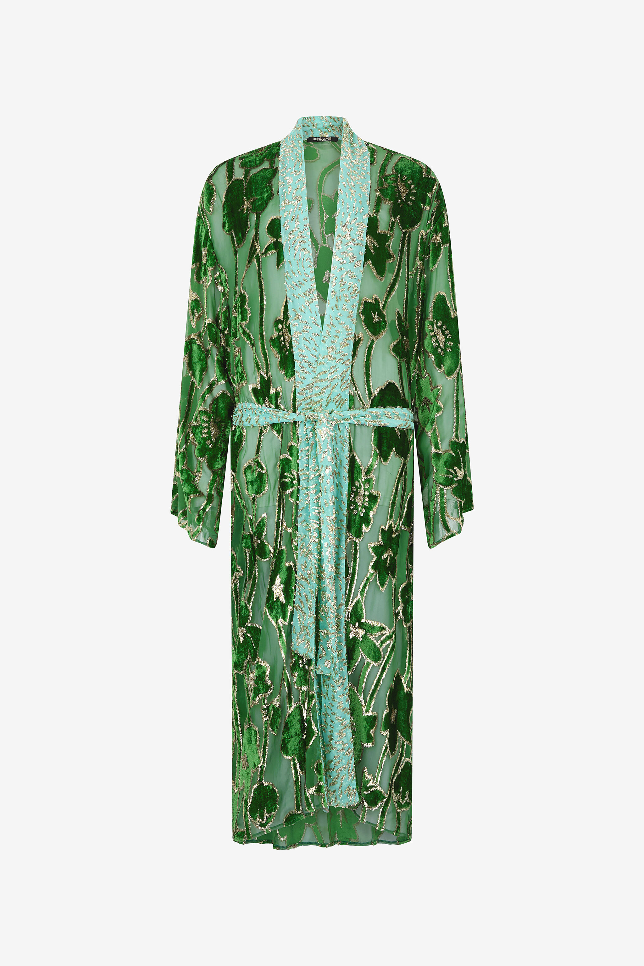 See-Through Robe With Floral Pattern - 1