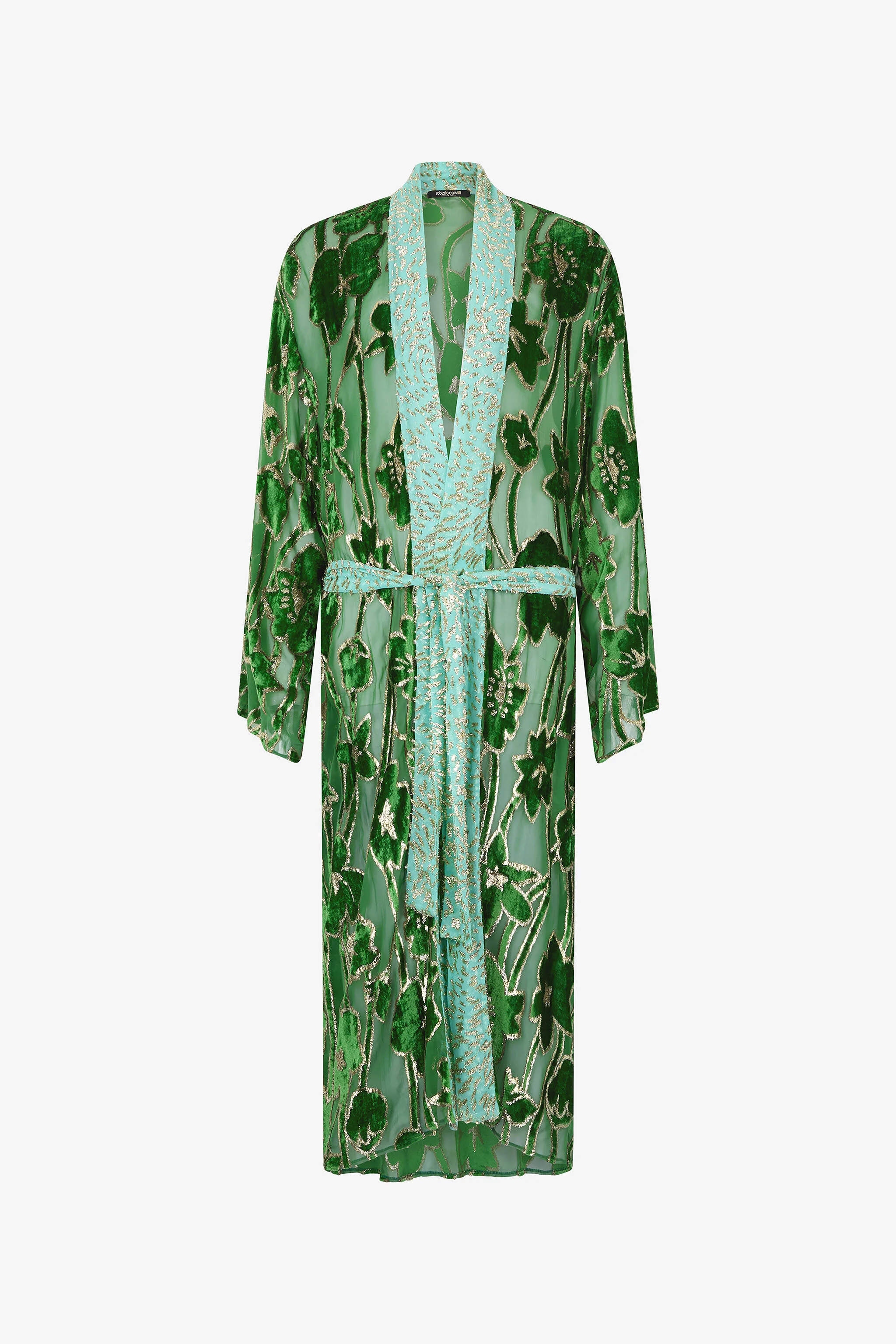 See-Through Robe With Floral Pattern - 1