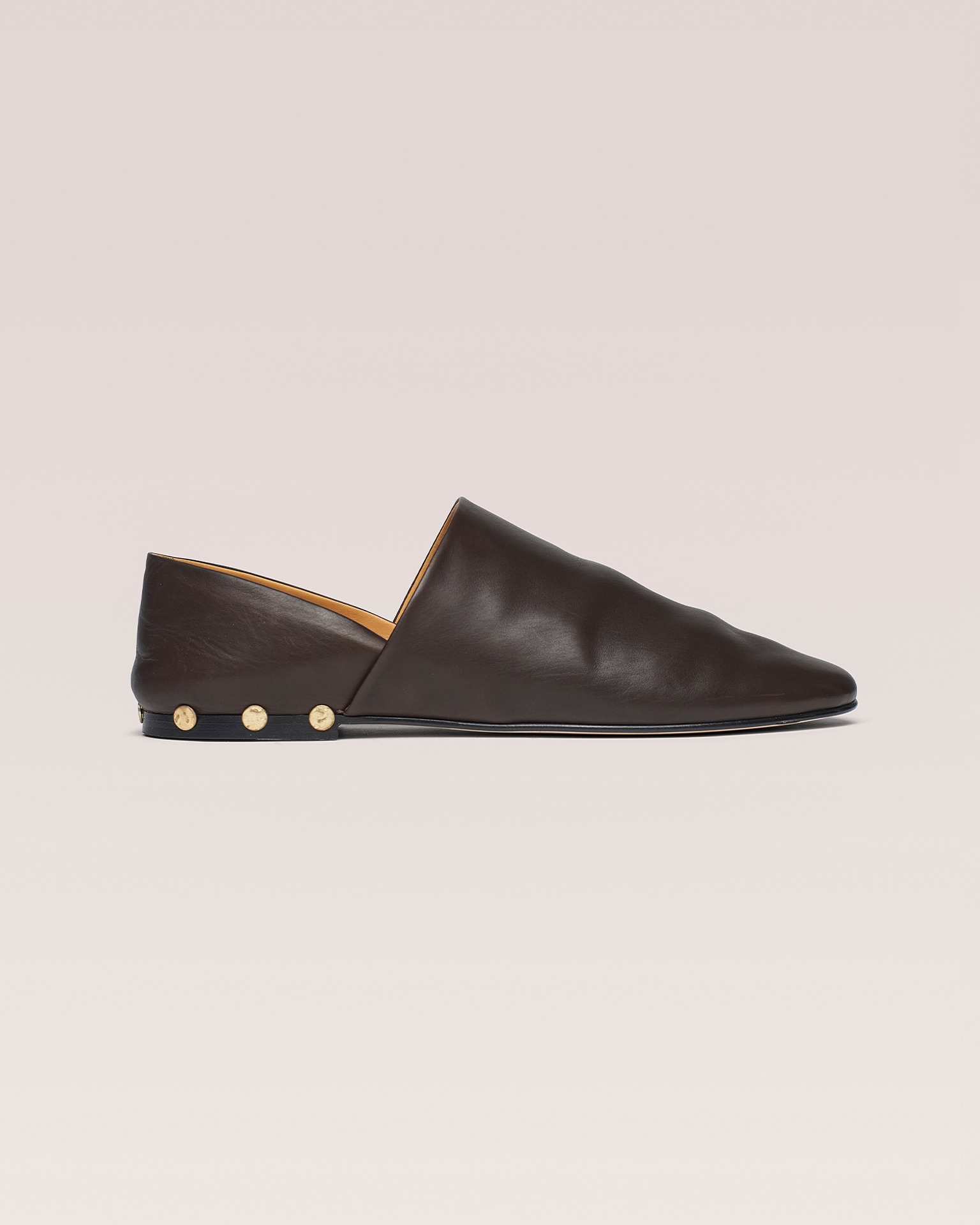 LINO STUD - Studded leather slip-on shoes - Dark chocolate - 2