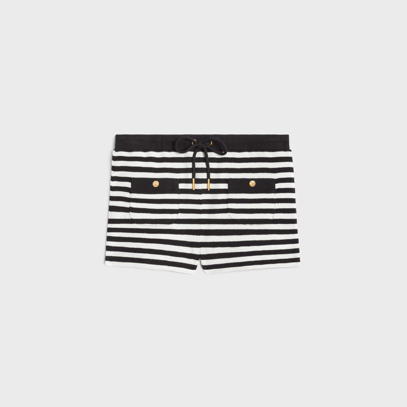 marinière mini shorts in ribbed cotton jersey 1