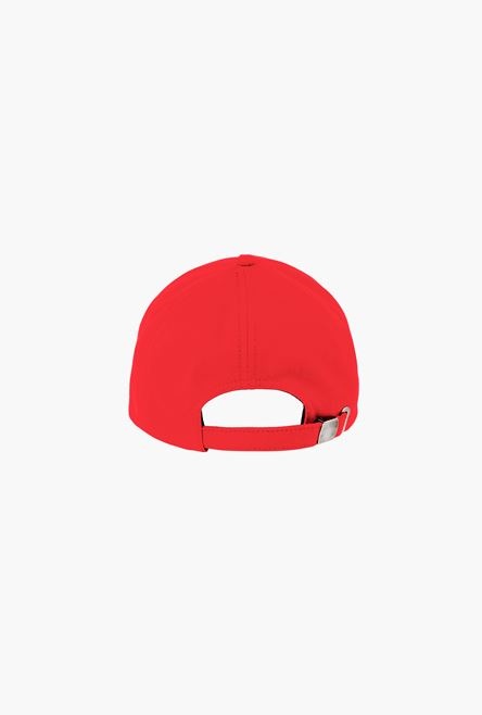 Red cotton cap with black Balmain Paris logo - 3