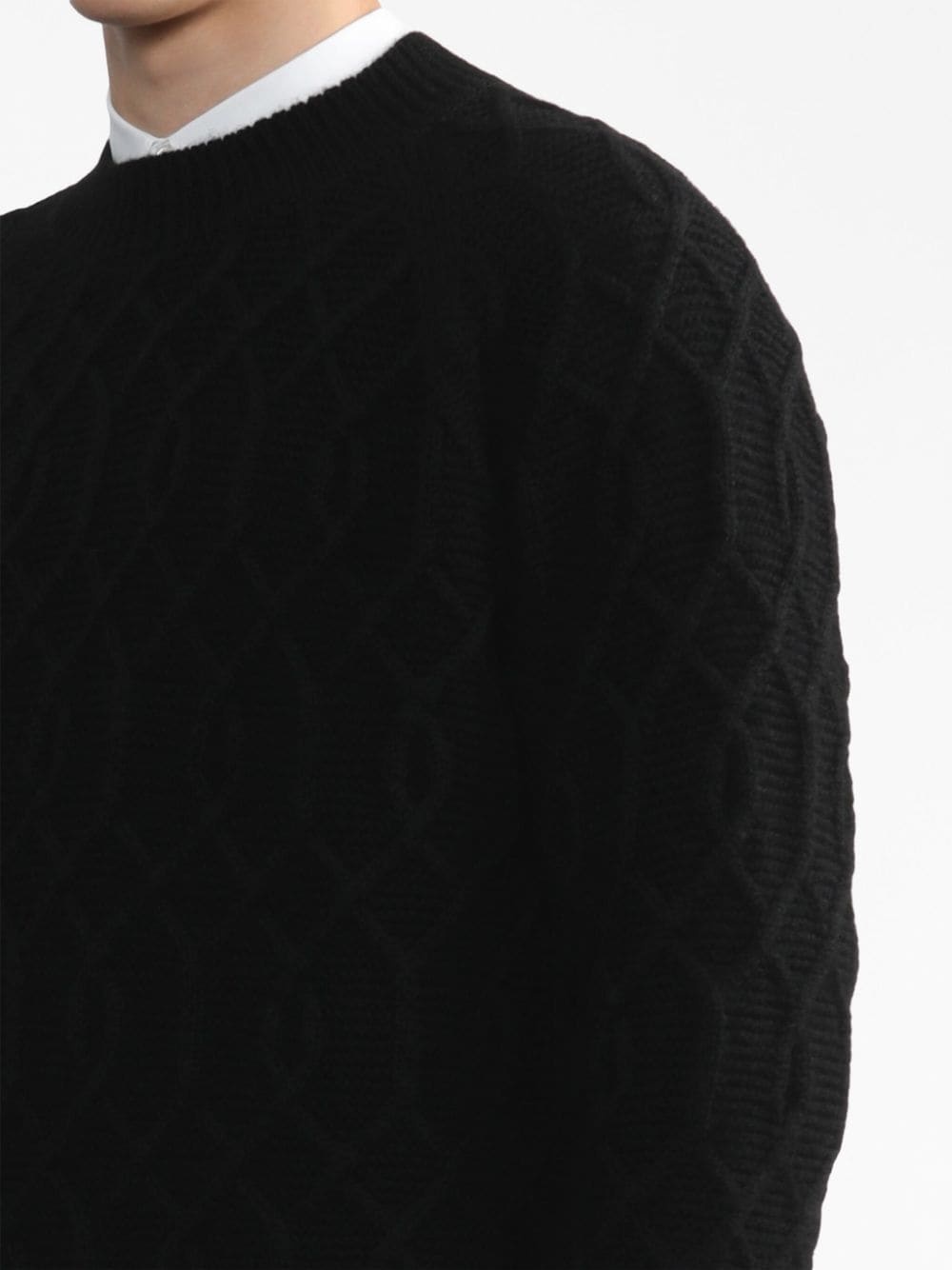 geometric-pattern wool jumper - 5