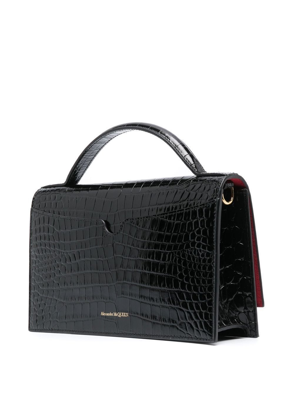 Skull crocodile-embossed shoulder bag - 4