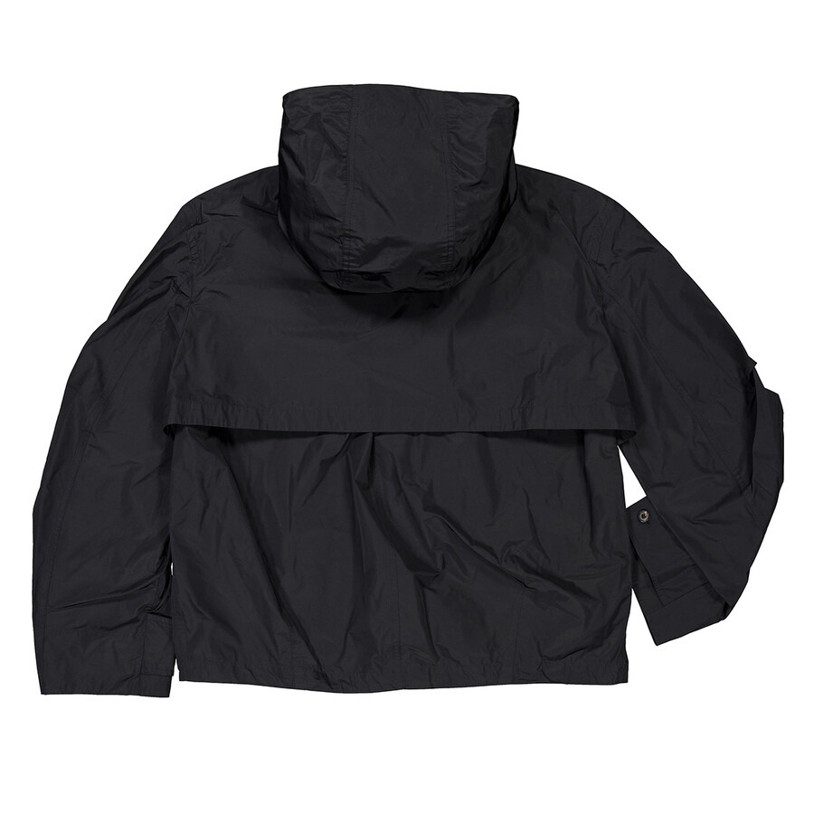 Ferragamo Black Taffeta Drawstring Hooded Jacket - 7
