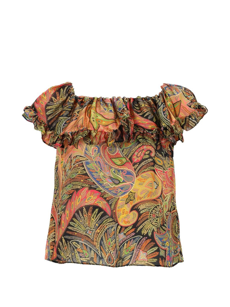 ruffled paisley-print top 1