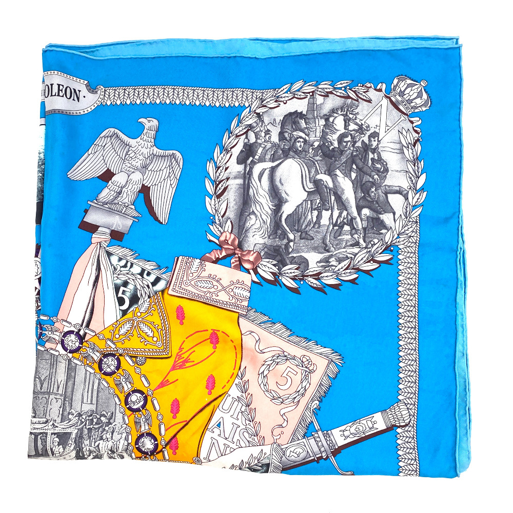 Hermes Aqua Blue Silk Scarf - 6