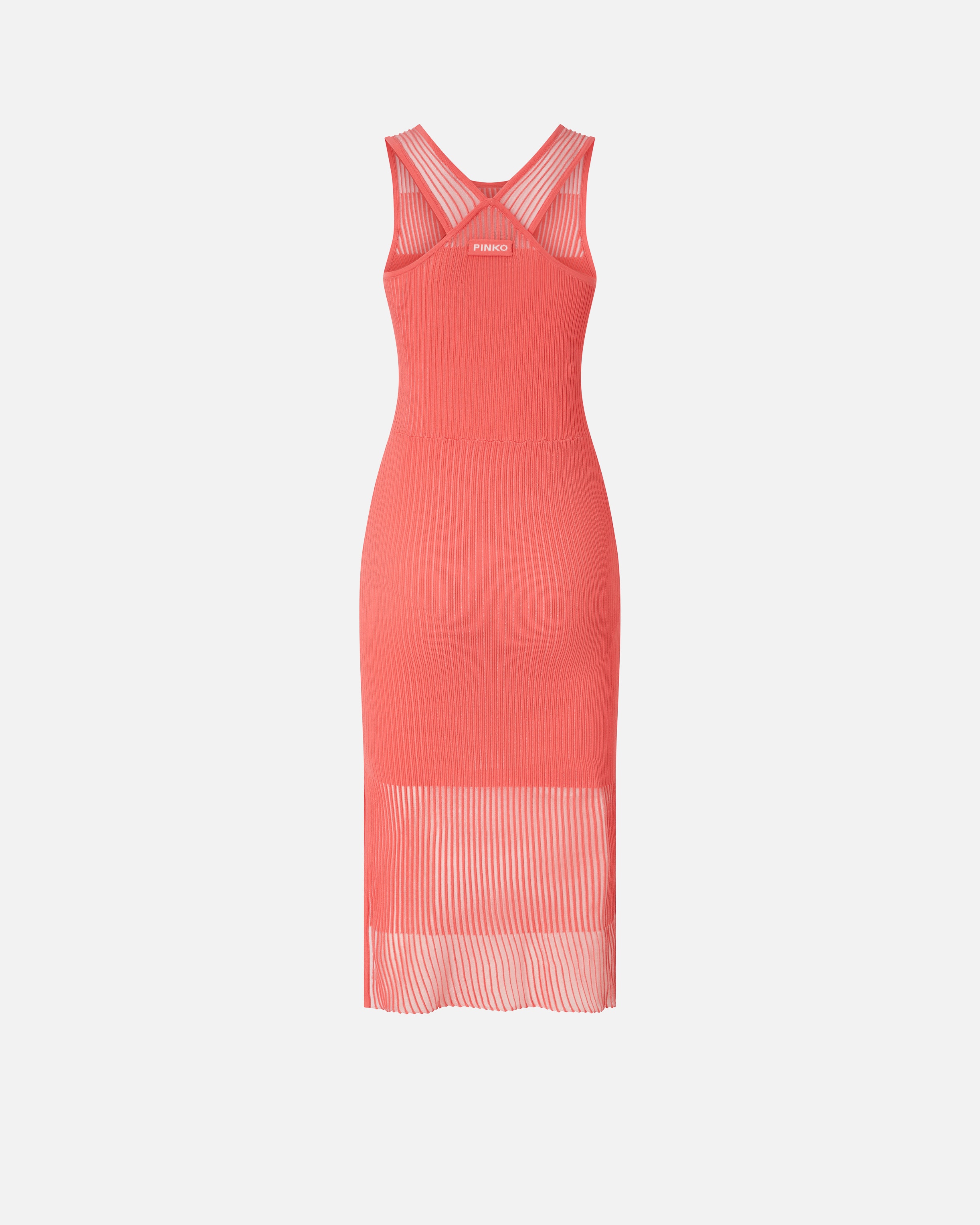 FITTED MIDI DRESS WITH TRANSPARENT RIBS - 2