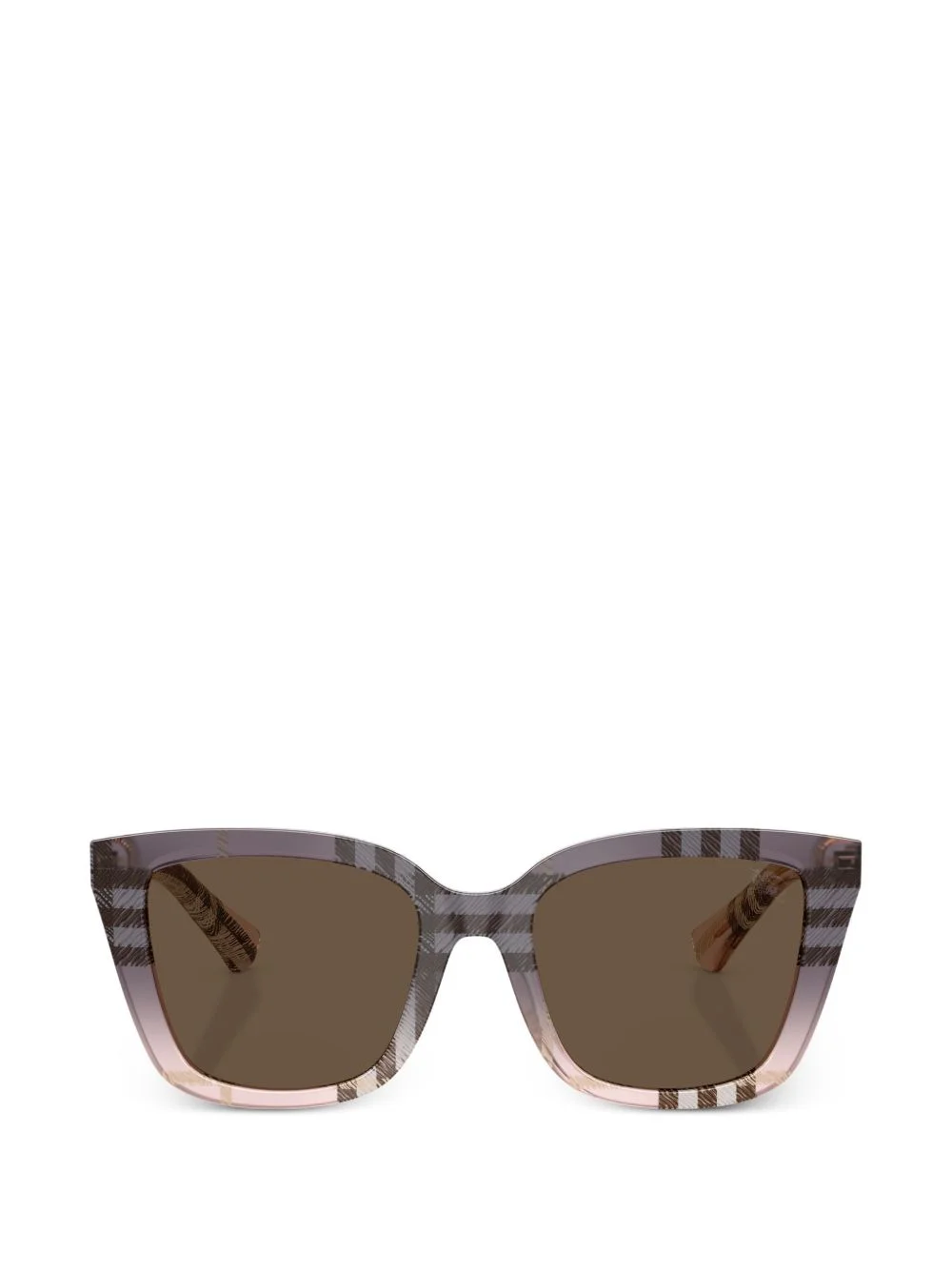 square-frame checked sunglasses - 1