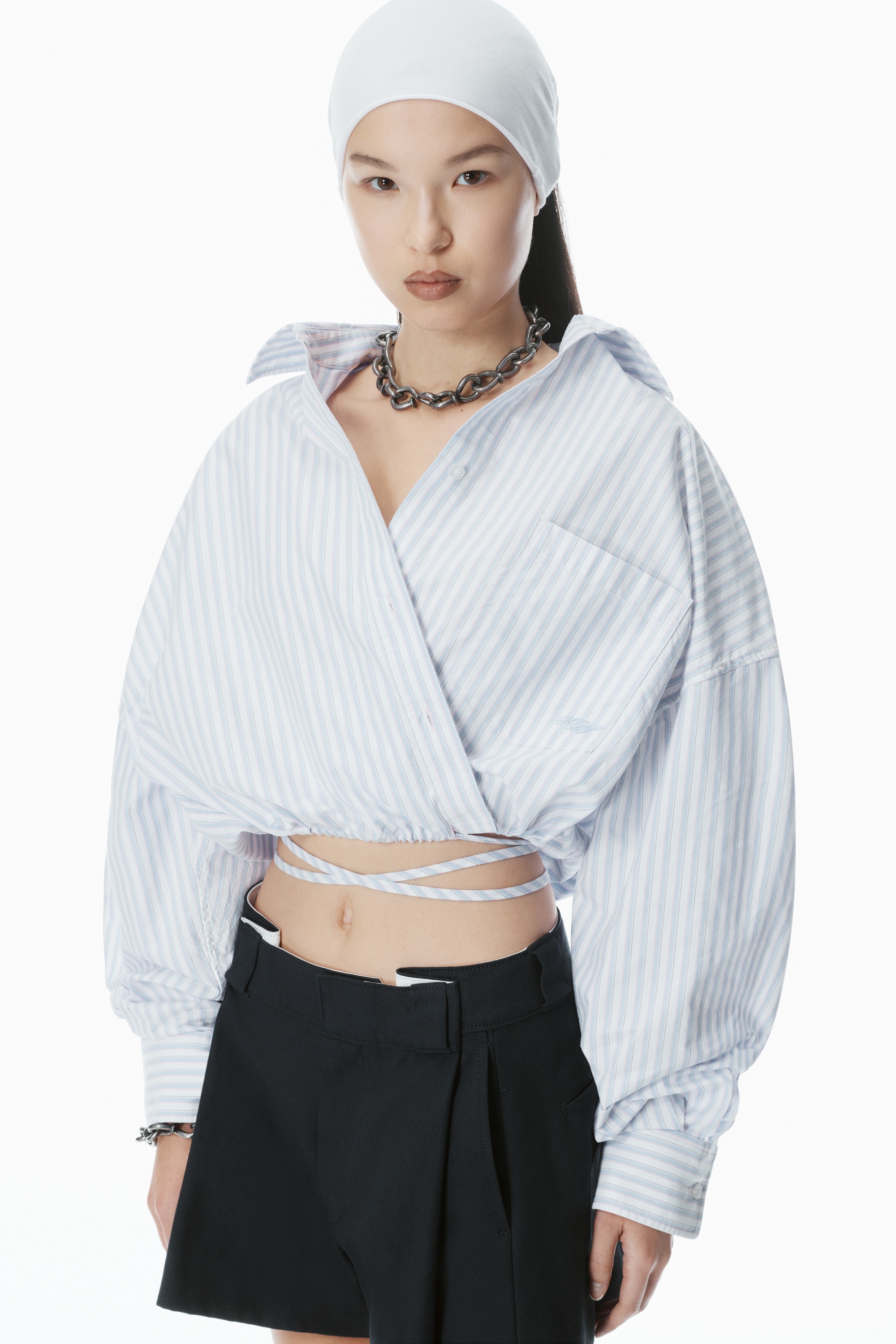 Cotton Oxford Wrap Shirt - 3