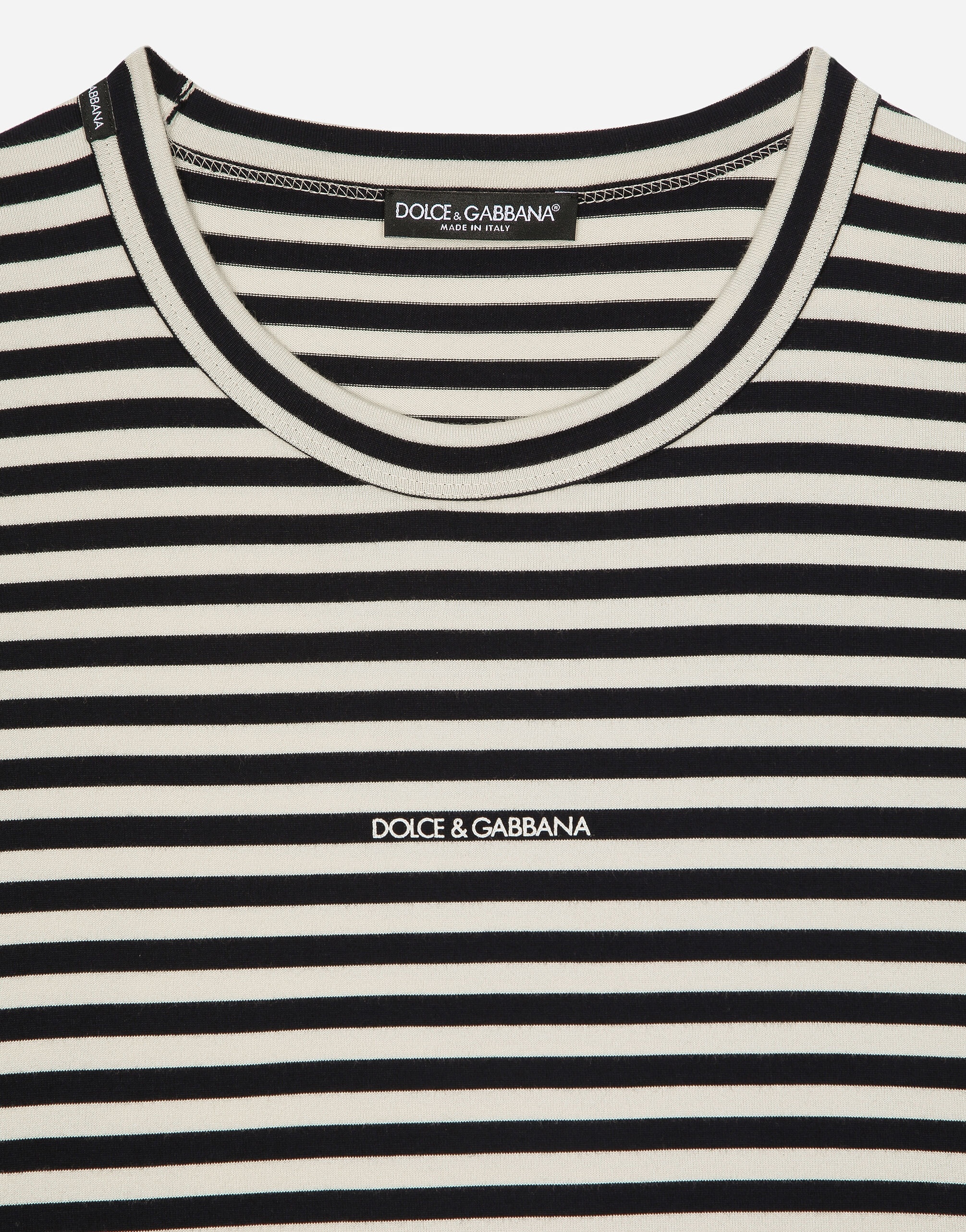 Striped short-sleeved T-shirt with logo - 2