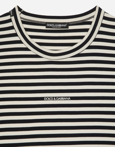 Dolce & Gabbana Striped short-sleeved T-shirt with logo outlook