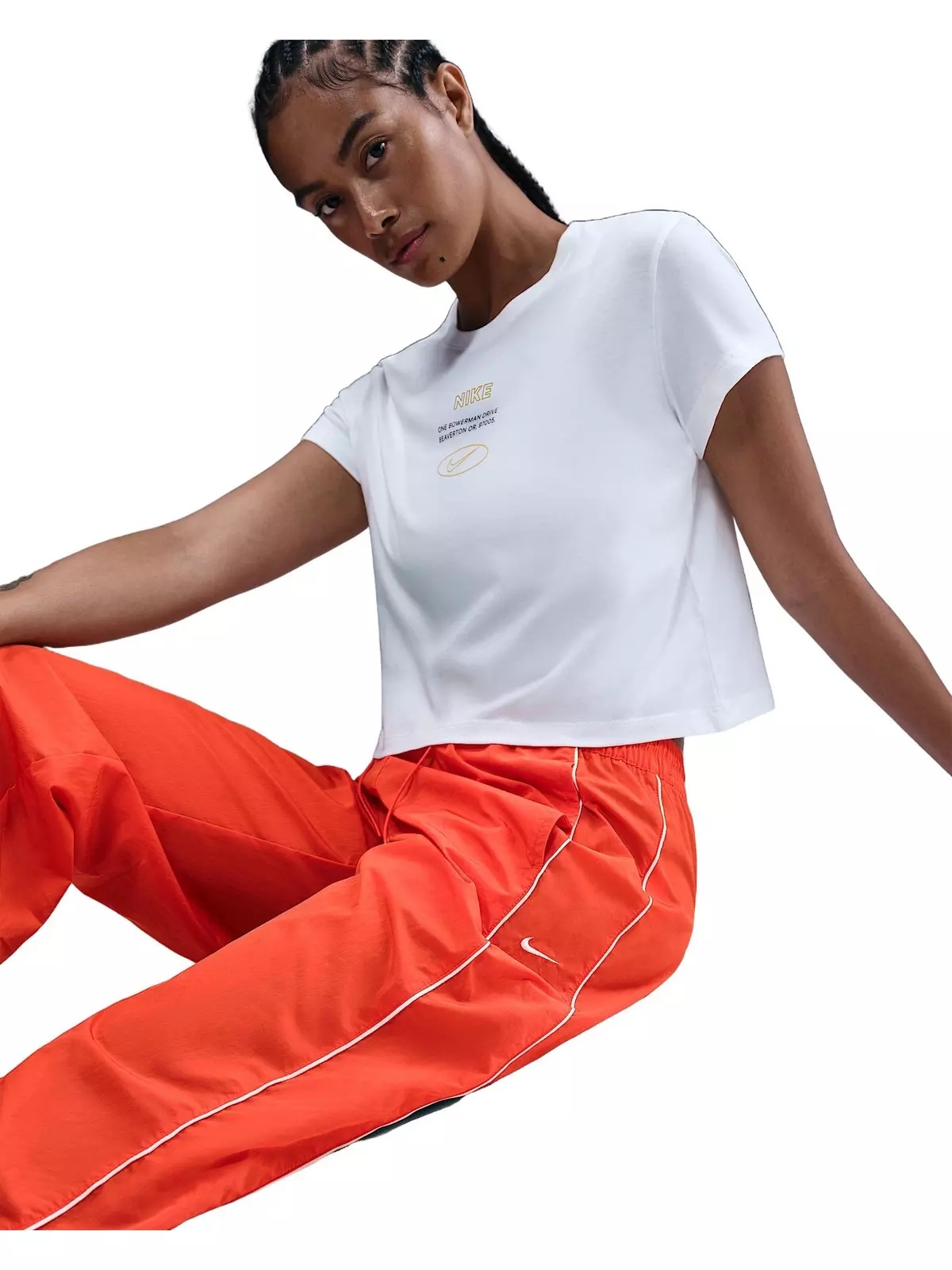 Women's Windrunner High-Waisted Woven Open-Hem Pants -Red - 3