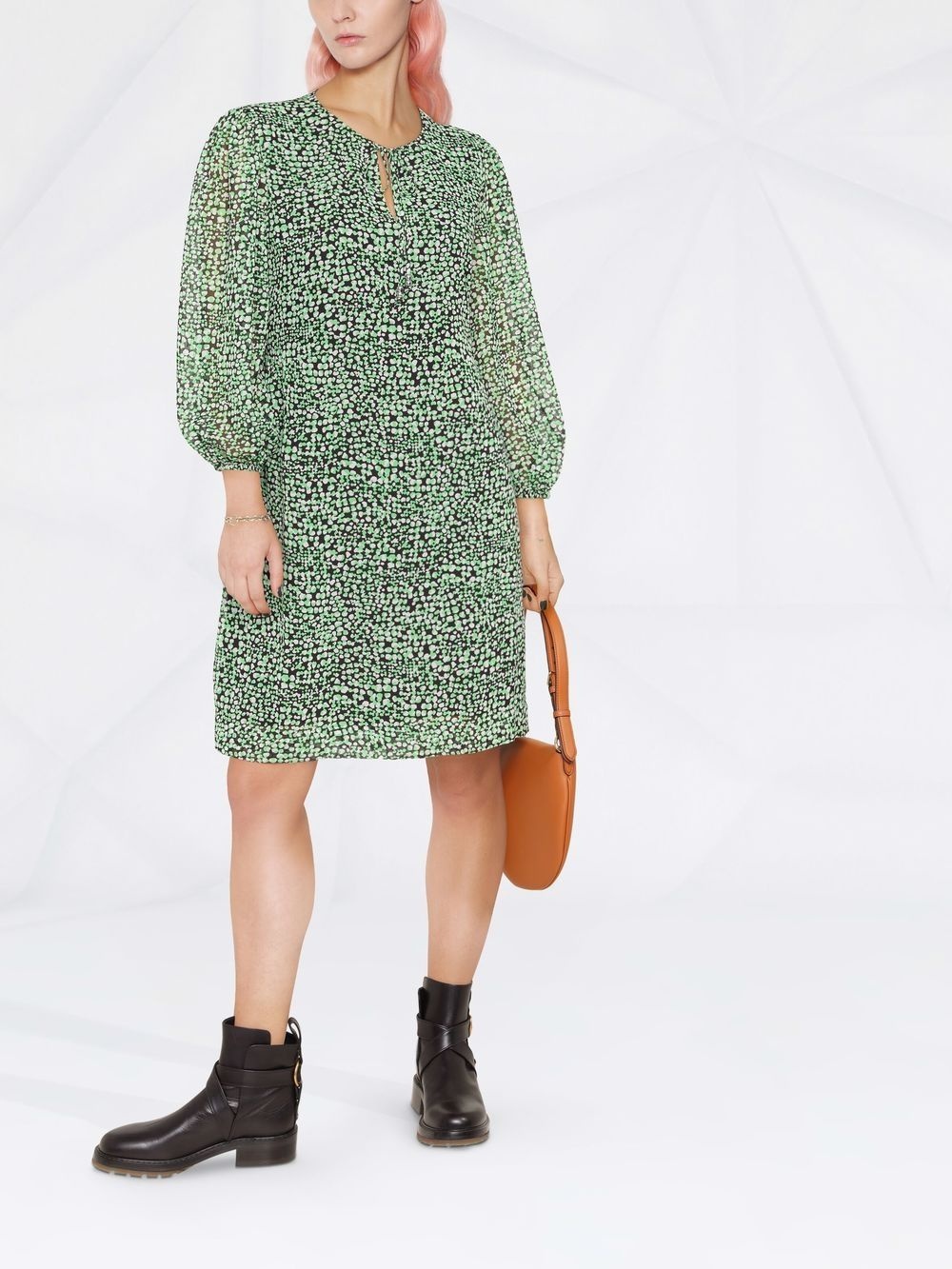 graphic-print long-sleeve dress - 2