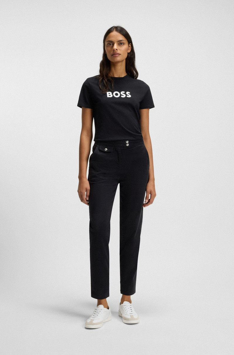 BOSS COTTON-JERSEY REGULAR-FIT T-SHIRT WITH CONTRAST LOGO outlook