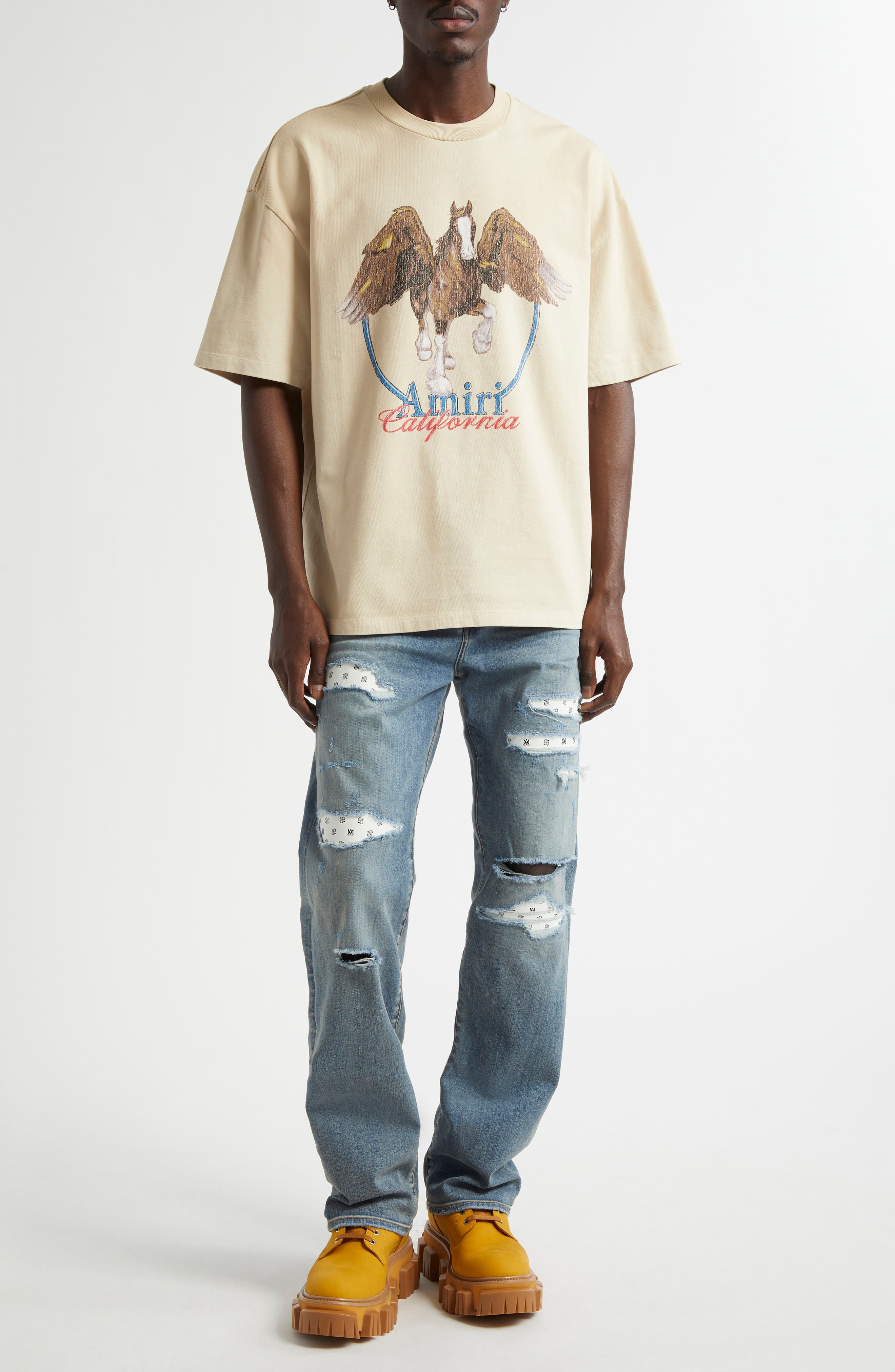 AMIRI Pegasus Oversize Cotton Graphic T-Shirt in Alabaster at Nordstrom - 2