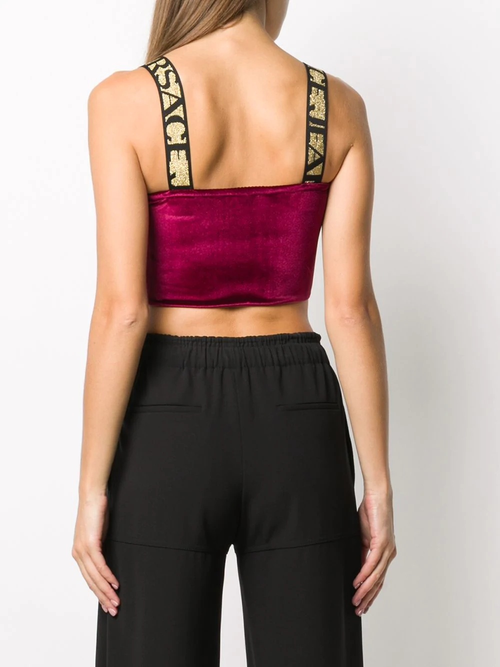 textured top with logo shoulder straps - 4