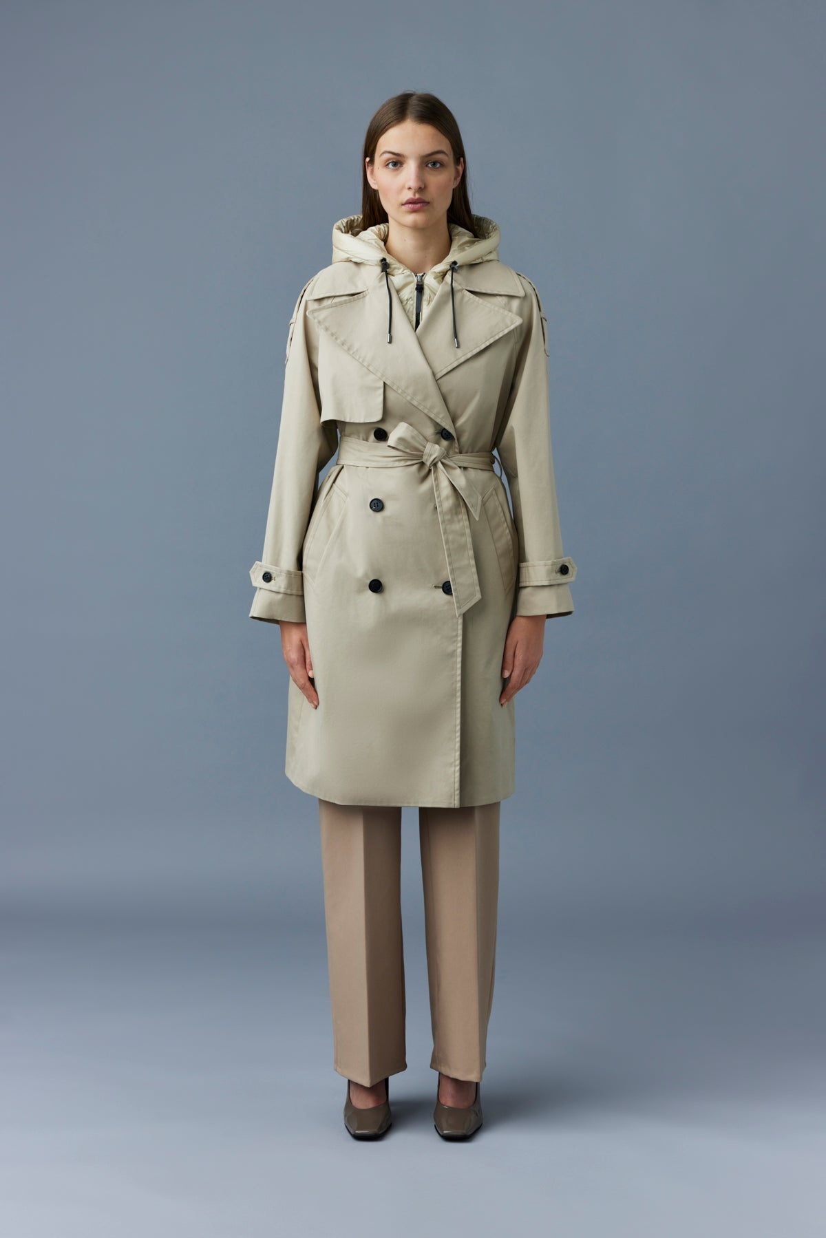 TRISHA 2-In-1 trench coat with hooded bib - 2