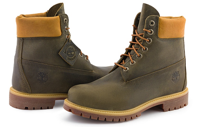 Timberland Premium 6 Inch Waterproof Boot 'Olive Green Yellow' A6291 - 5