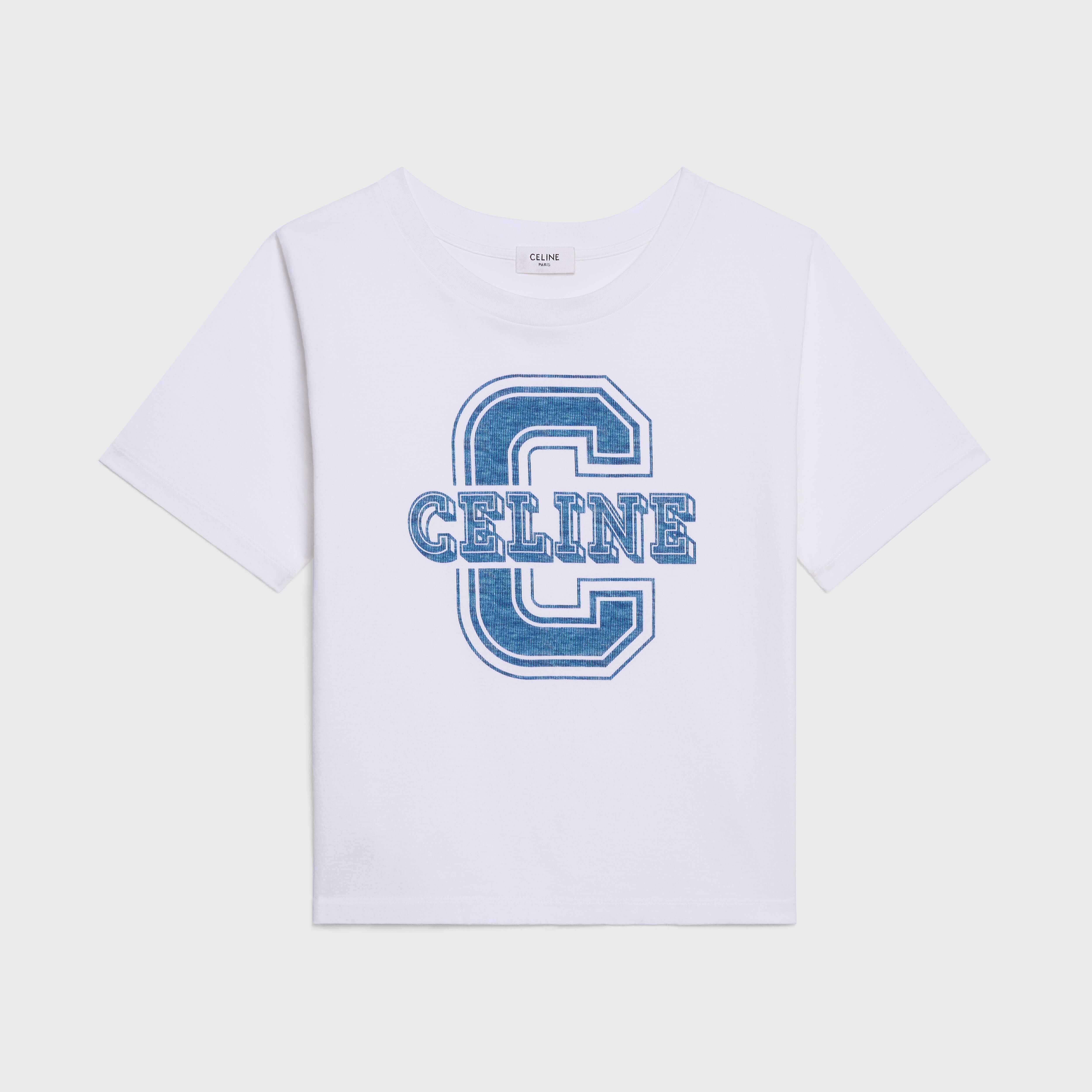 CELINE BOXY COTTON JERSEY T-SHIRT - 1