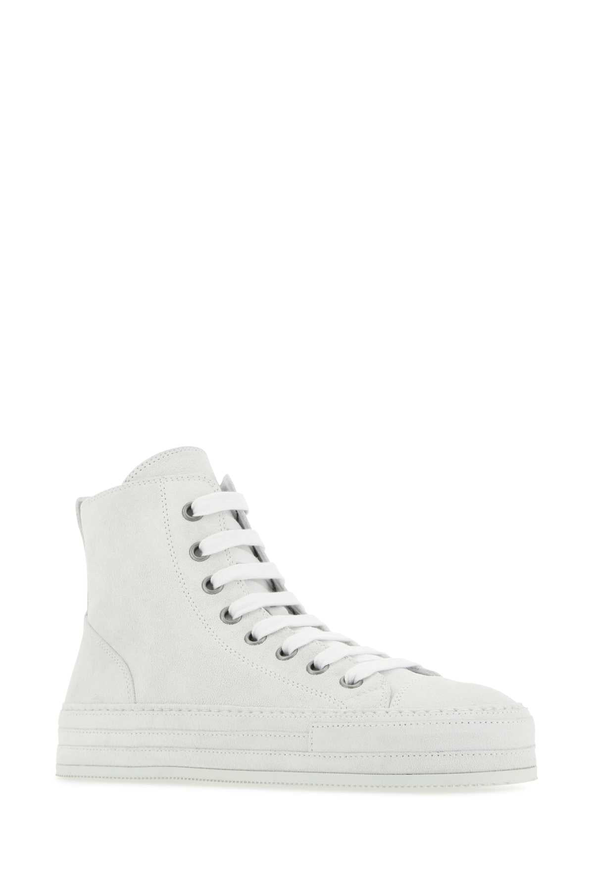 Ann Demeulemeester Women Chalk Suede Sneakers - 2