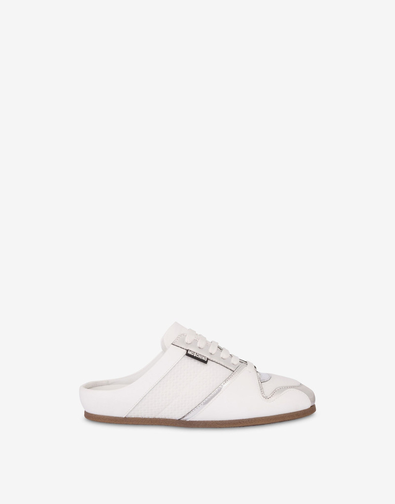 MESH AND CALF LEATHER SABOT 1